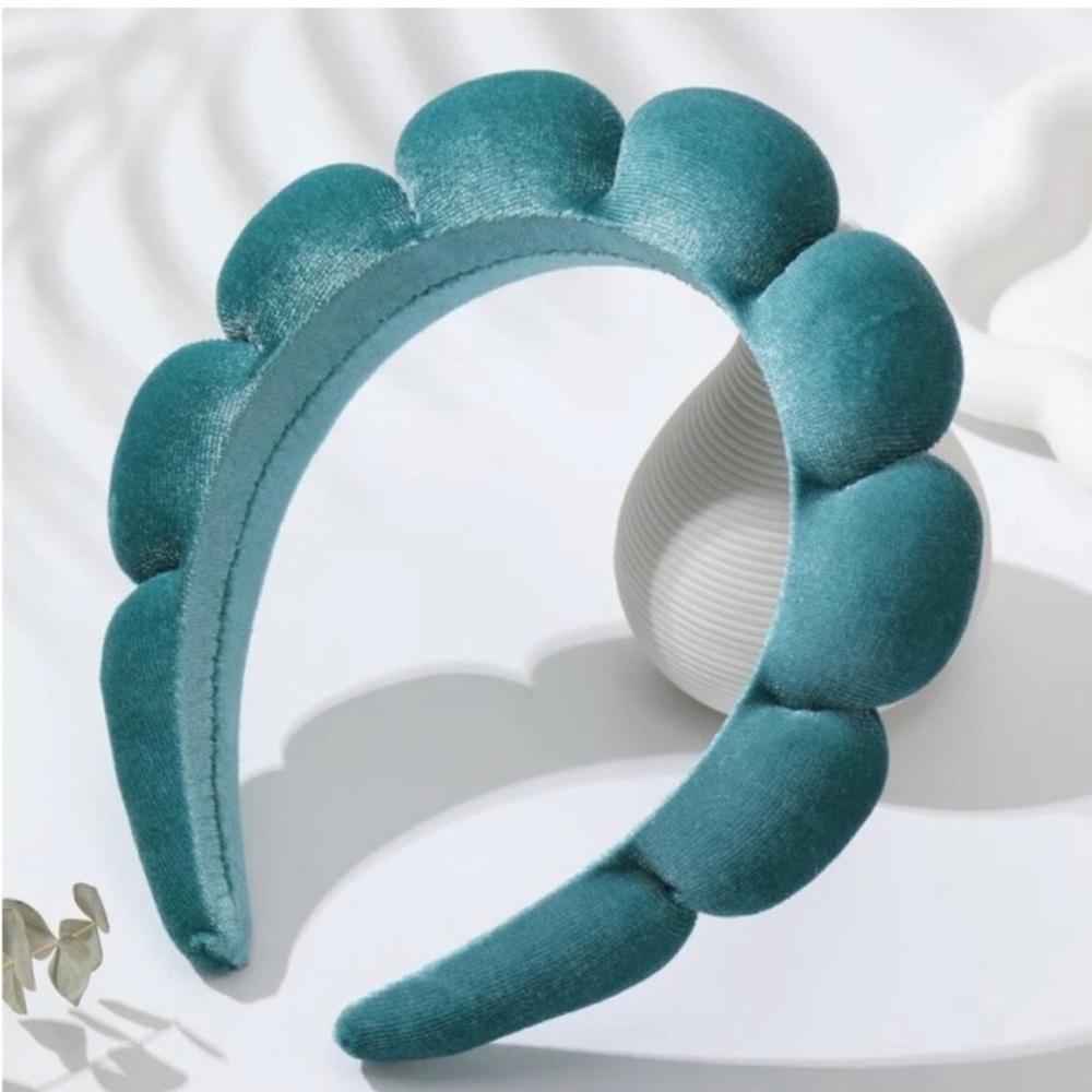 Aqua Velvet Scalloped Headband
